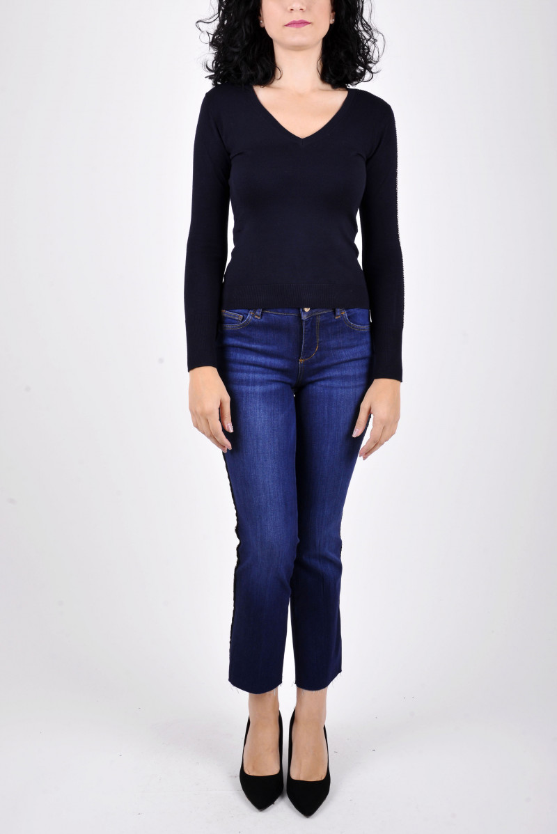 LIU JO MAGLIA SCOLLO V JEANSERIA