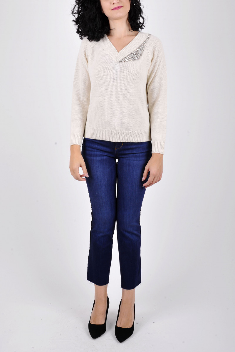 LIU JO MAGLIA SCOLLO V JEANSERIA