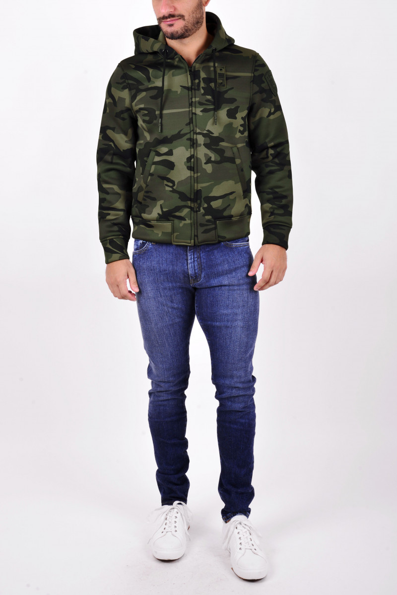BLAUER GIUBBOTTO CON CAPPUCCIO CASUAL