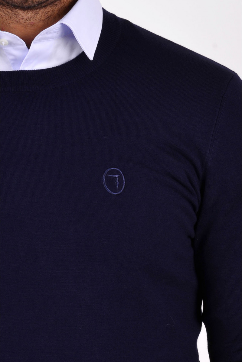 TRUSSARDI MAGLIA GIROCOLLO JEANSERIA