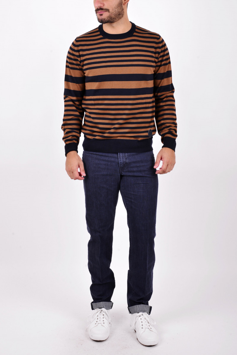 TRUSSARDI MAGLIA GIROCOLLO JEANSERIA