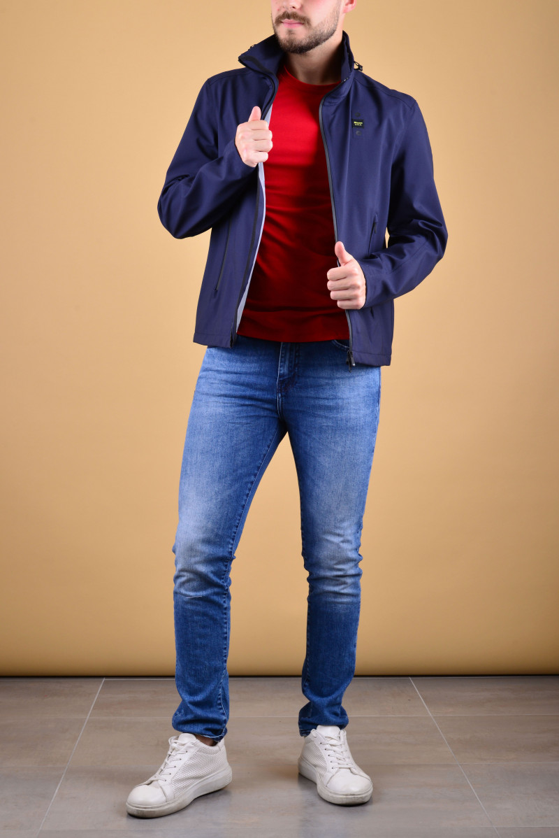 BLAUER GIUBBOTTO CON CAPPUCCIO CASUAL