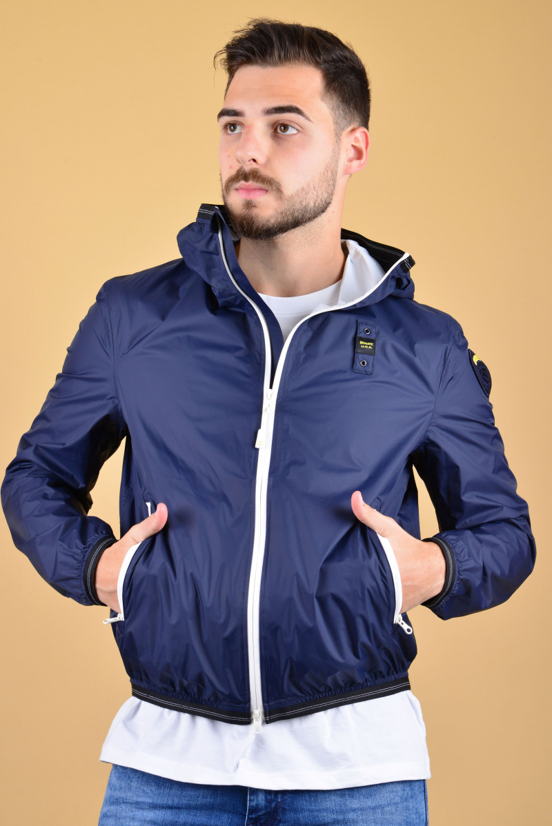 BLAUER GIUBBOTTO CON CAPPUCCIO CASUAL