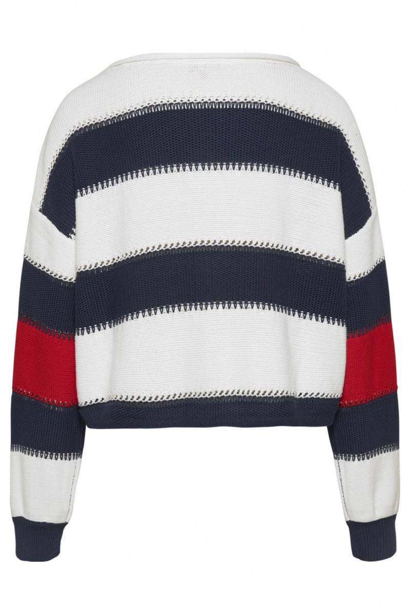 TOMMY HILFIGER MAGLIA SCOLLO BARCA JEANSERIA