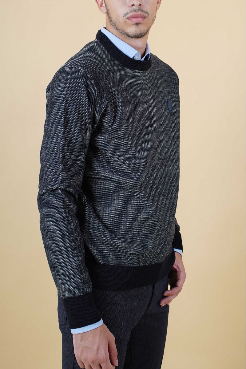 TRUSSARDI MAGLIA GIROCOLLO JEANSERIA