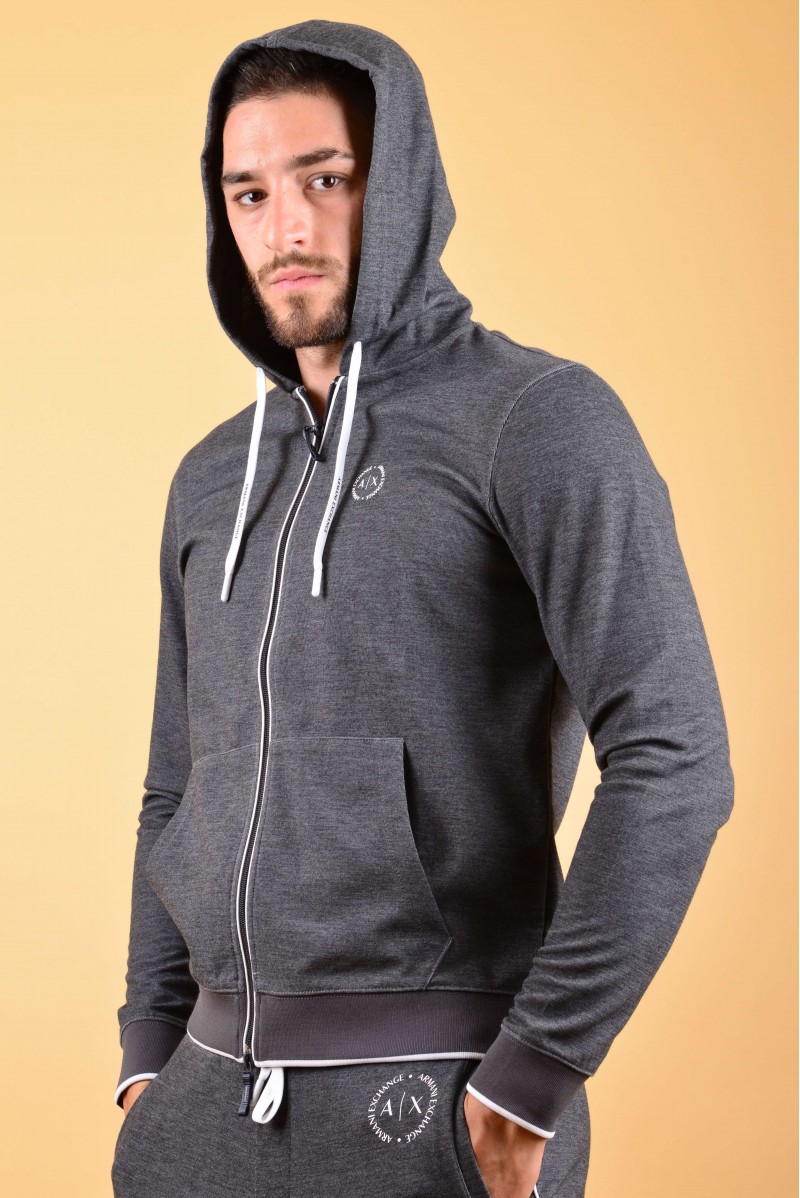 ARMANI EXCHANGE FELPA ZIP CAPPUCCIO CASUAL