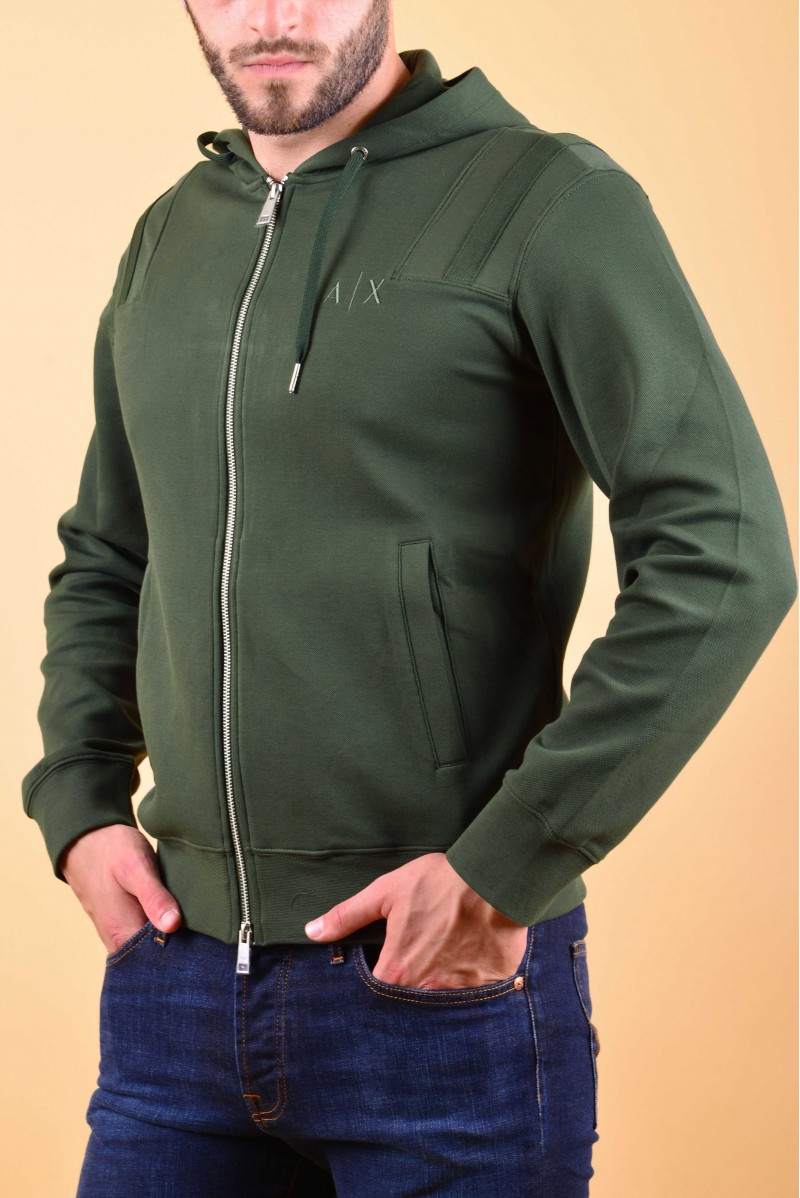 ARMANI EXCHANGE FELPA ZIP CAPPUCCIO CASUAL