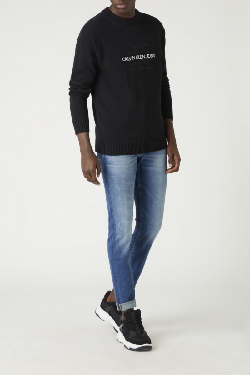 CALVIN KLEIN MAGLIA GIROCOLLO JEANSERIA