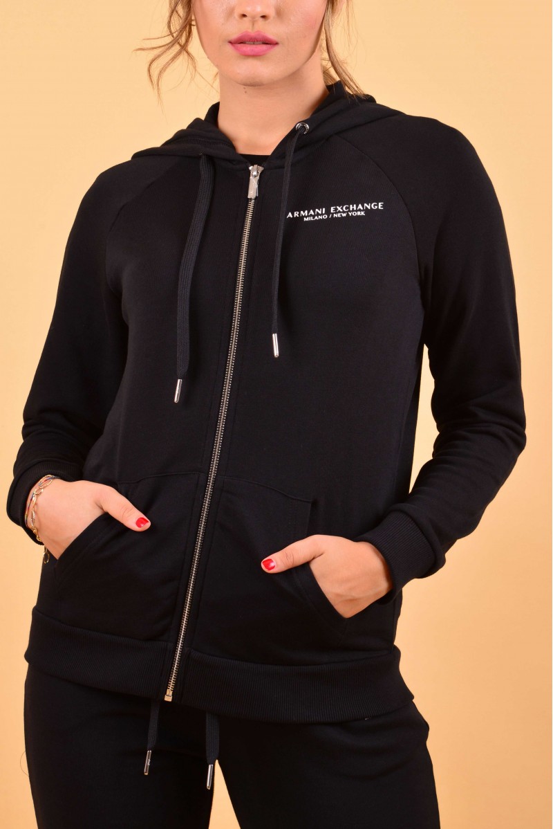 ARMANI EXCHANGE FELPA ZIP CAPPUCCIO CASUAL