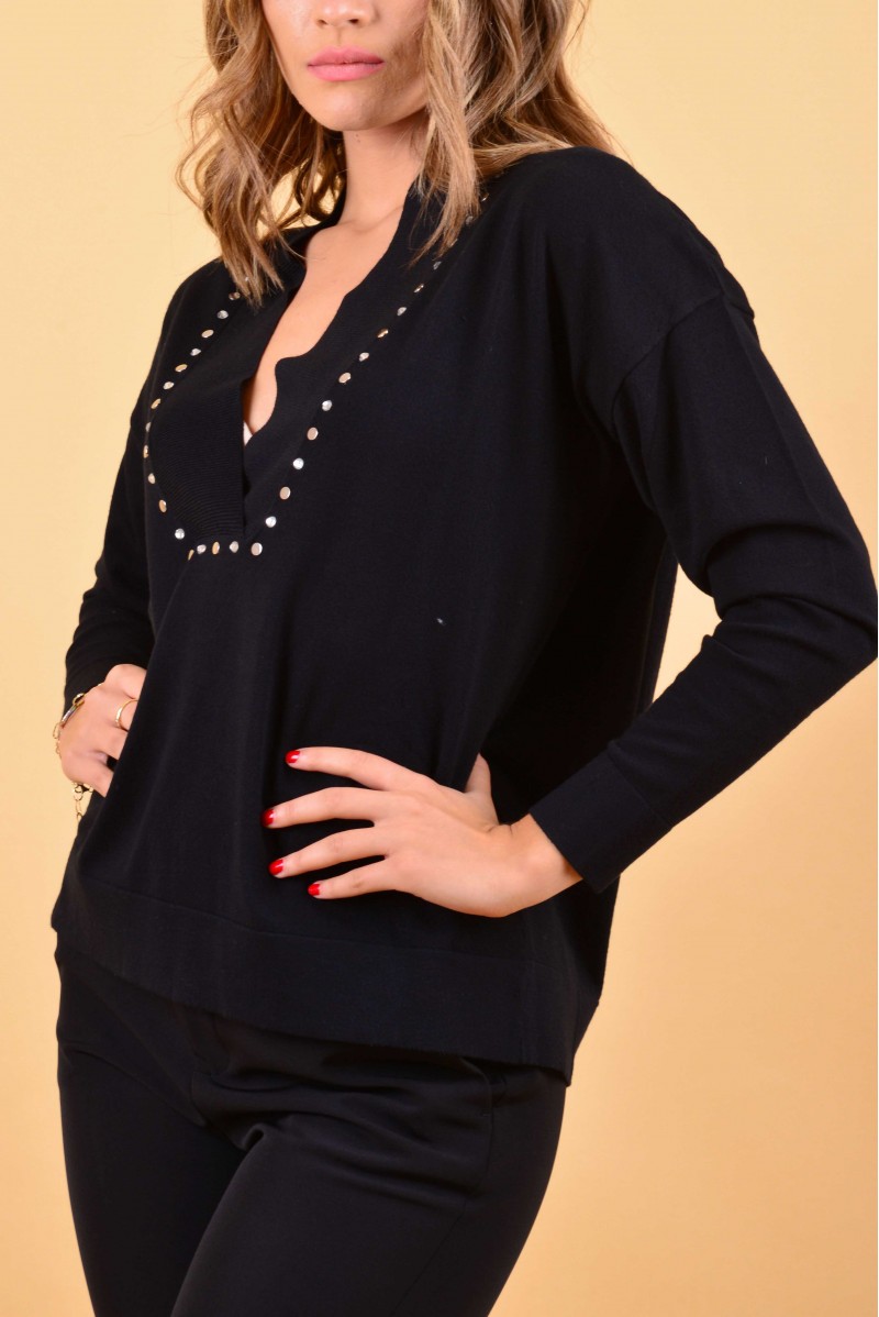 LIU JO MAGLIA SCOLLO V JEANSERIA