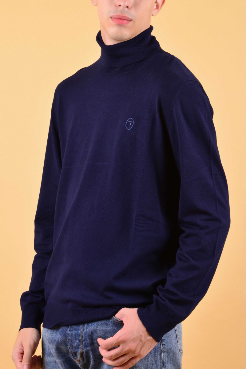 TRUSSARDI MAGLIA COLLO ALTO JEANSERIA