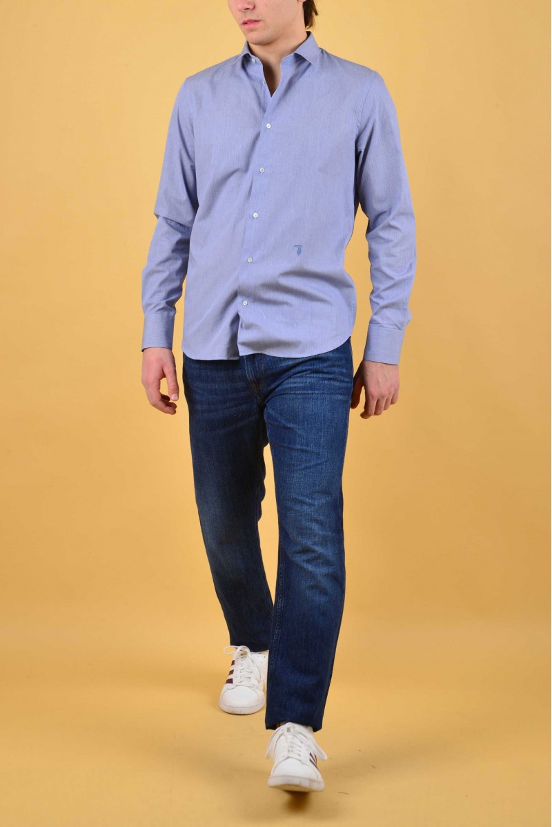 TRUSSARDI CAMICIA ML JEANSERIA