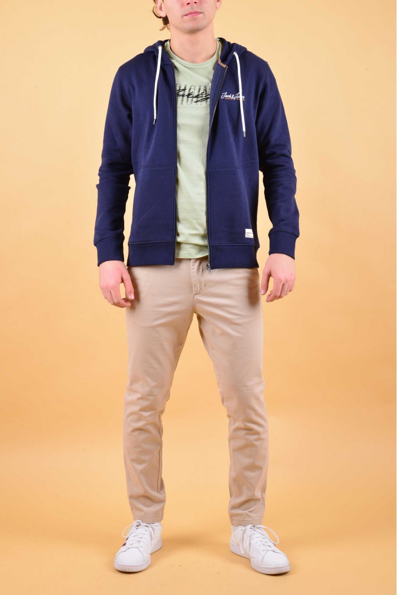 JACK & JONES FELPA ZIP CAPPUCCIO CASUAL