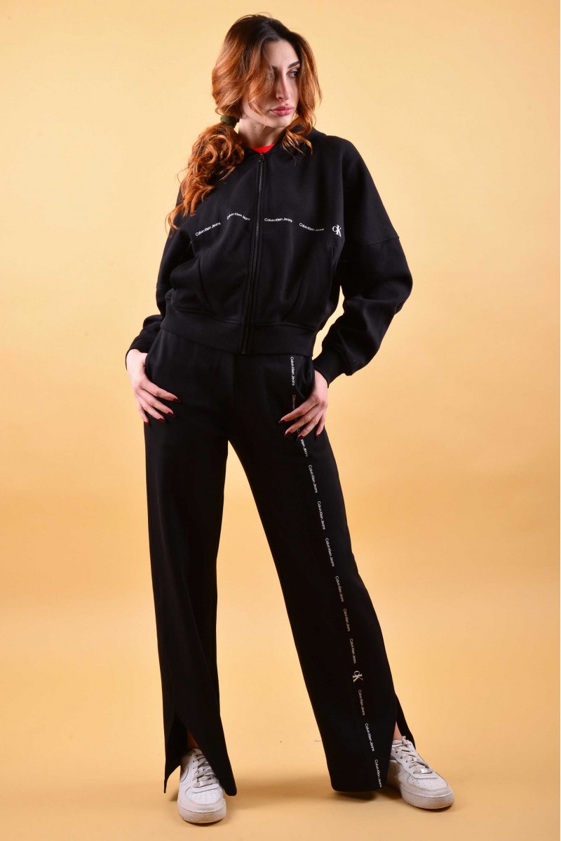 CALVIN KLEIN FELPA ZIP CAPPUCCIO JEANSERIA