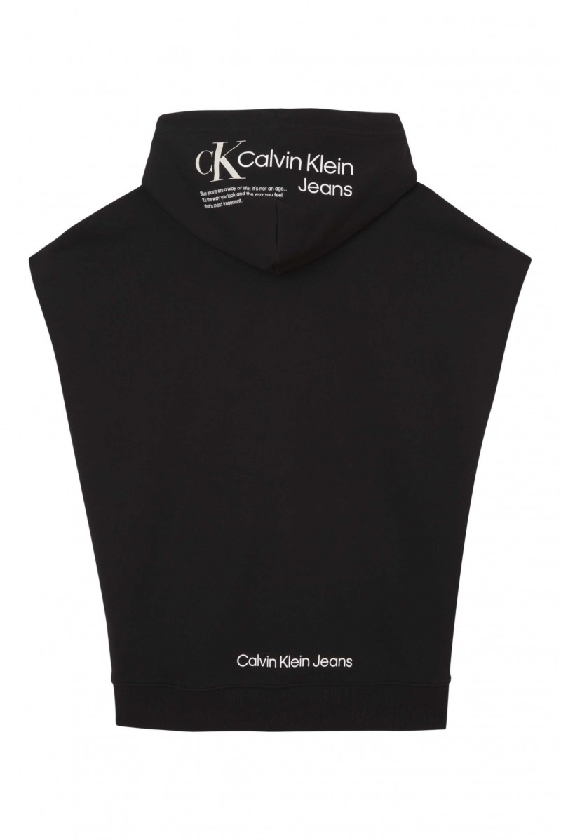 CALVIN KLEIN FELPA CAPPUCCIO JEANSERIA