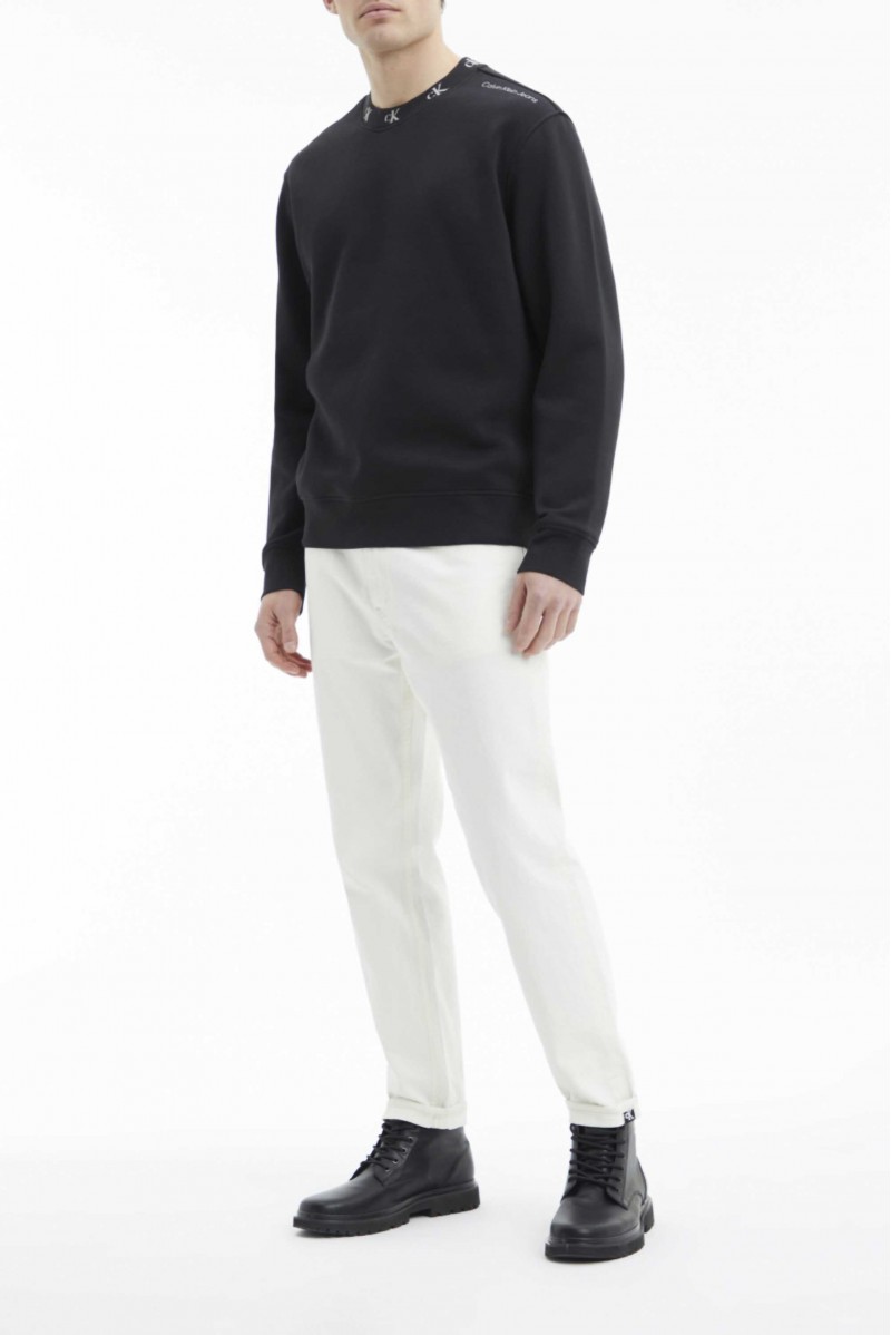 CALVIN KLEIN FELPA GIROCOLLO JEANSERIA