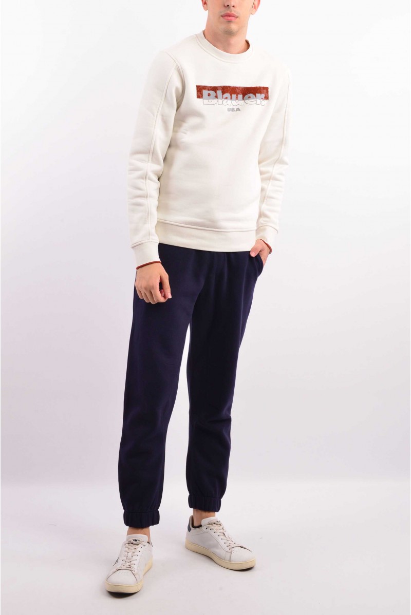 BLAUER FELPA GIROCOLLO CASUAL