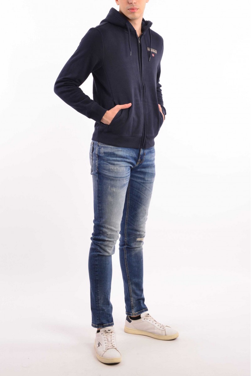 NAPAPIJRI FELPA ZIP CAPPUCCIO CASUAL