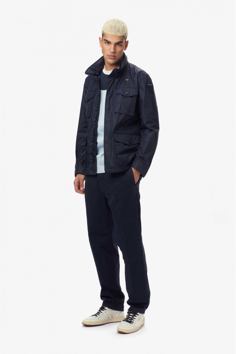 BLAUER GIUBBOTTO CON CAPPUCCIO CASUAL