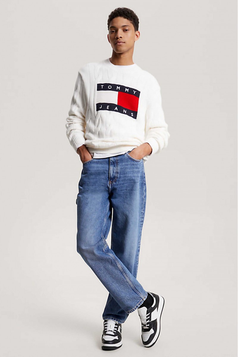 TOMMY HILFIGER MAGLIA GIROCOLLO JEANSERIA
