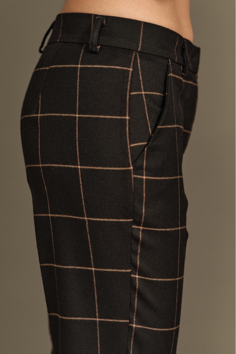 PANTALONI A SIGARETTA FANTASIA QUADRI - WW18504