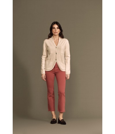 PANTALONE A ZAMPA SFRANGIATO GABARDINA - WW18410