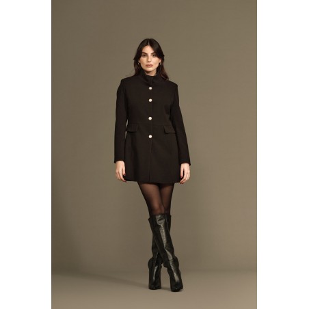 CAPPOTTO IN CREPE CON BOTTONI ORO - WW18460