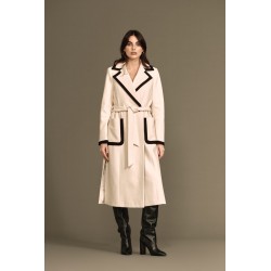 CAPPOTTO DOPPIOPETTO CON RIFINITURA A CONTRASTO - WW18464