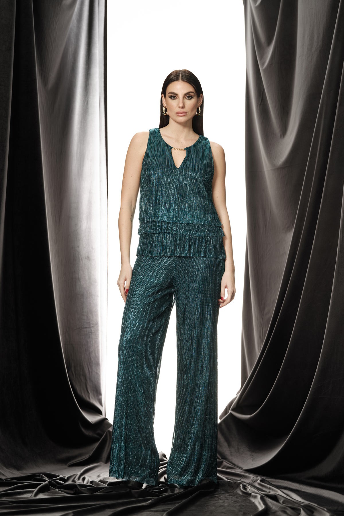 TOP IN PLISSÉ LUREX - WW18607