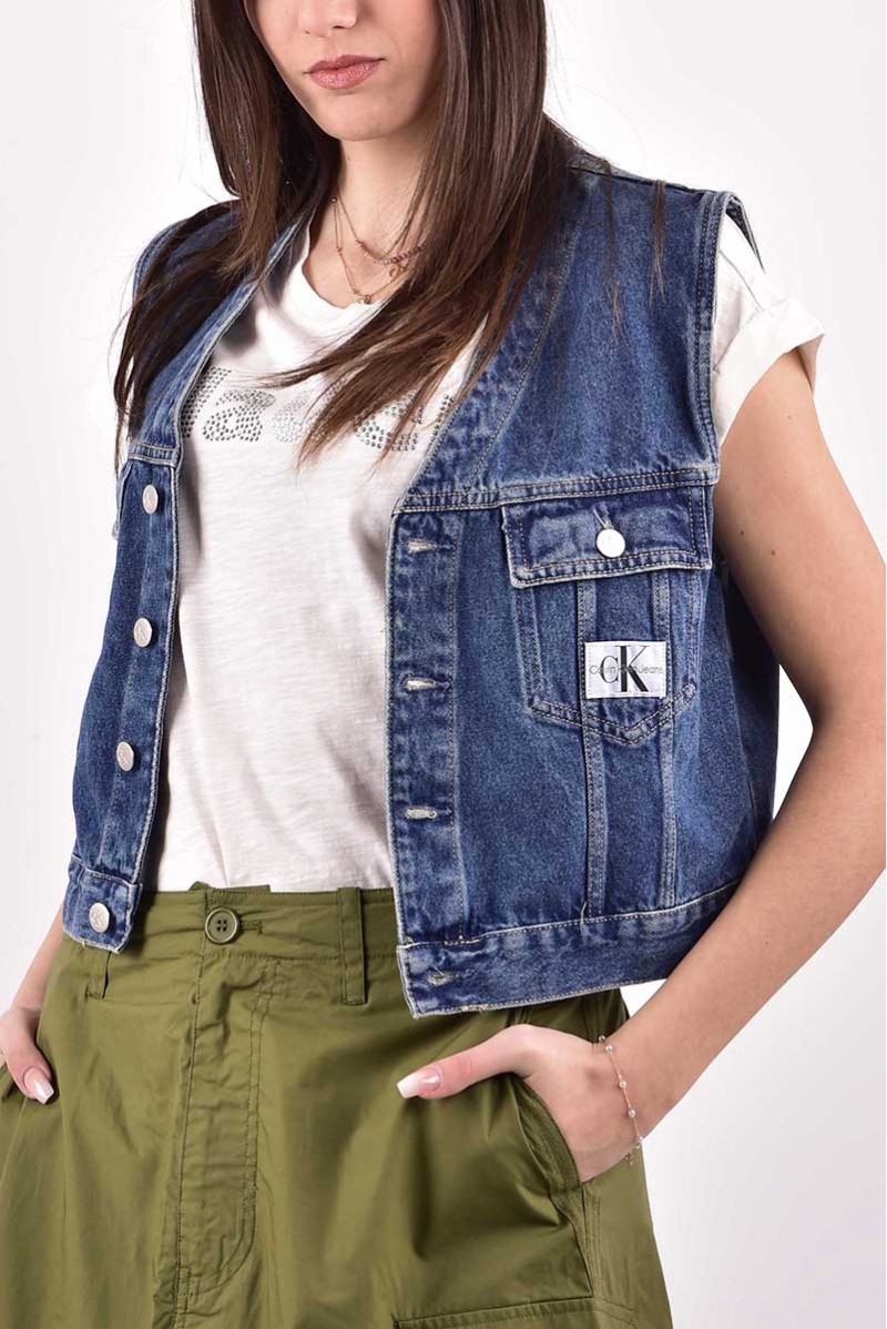 CALVIN KLEIN JEANS GILET BOTTONI JEANSERIA