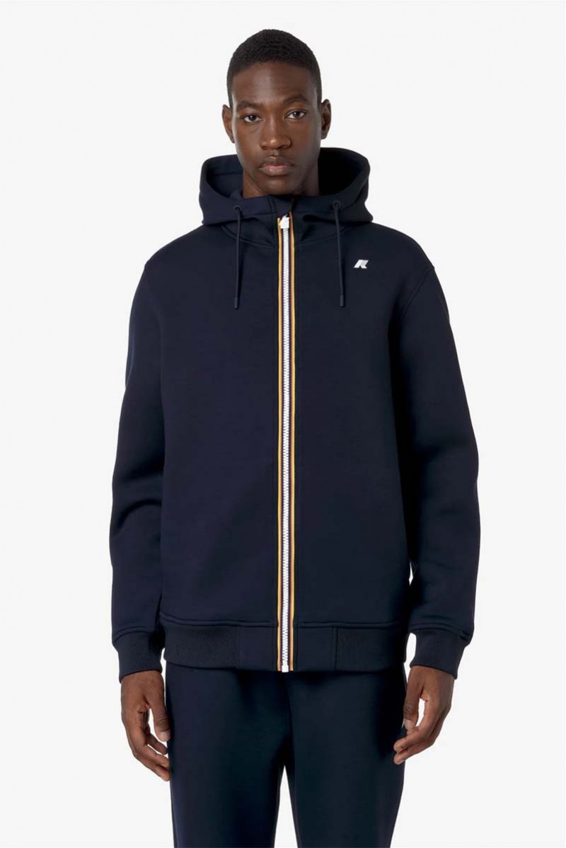 K.WAY FELPA ZIP CAPPUCCIO...