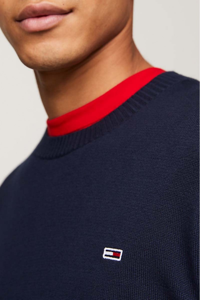 TOMMY HILFIGER MAGLIA GIROCOLLO JEANSERIA