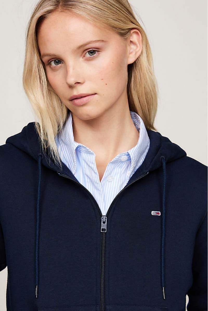 TOMMY HILFIGER FELPA ZIP CAPPUCCIO JEANSERIA