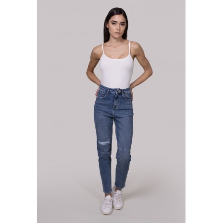 ZOE-JEANS MOM FIT CON STRAPPI E PERLINE - WW19301