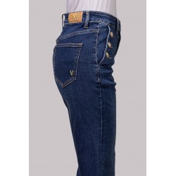 PETRA-JEANS FLARE HIGH WAIST CON BOTTONI GIOIELLO - WW19302