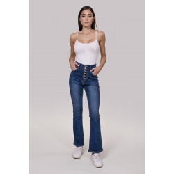 PAULINE-JEANS FLARE SUPER HIGH WAIST CON BOTTONI - WW19303