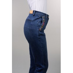 DAFNE-SKINNY JEANS CON SPACCHETTO E APPLICAZIONI - WW19319