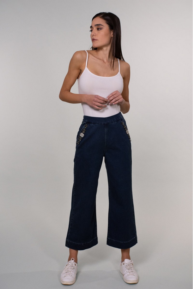 MARTINA-JEANS CALF LENGHT CON APPLICAZIONI - WW19320