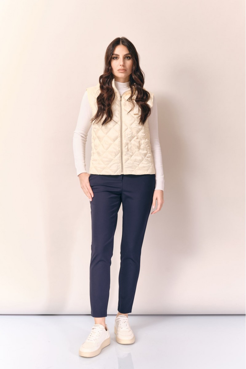 WHITE WISE GILET IMBOTTITO CON CAPPUCCIO - WW19223 