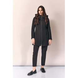 CAPPOTTO IN NEOPRENE CON ZIP E CAPPUCCIO - WW19425