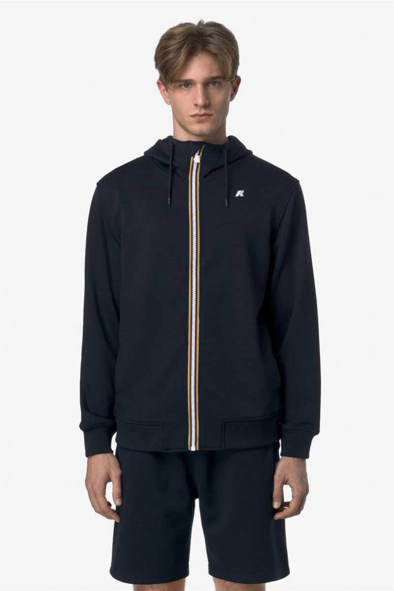 K.WAY FELPA ZIP CAPPUCCIO...