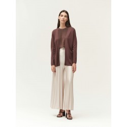 TOP IN MAGLIA CON BOTTONI ORO SUL RETRO - WW30018