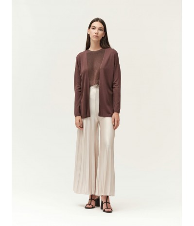 TOP IN MAGLIA CON BOTTONI ORO SUL RETRO - WW30018
