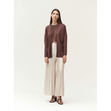 TOP IN MAGLIA CON BOTTONI ORO SUL RETRO - WW30018