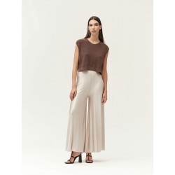 TOP IN MAGLIA CON BOTTONI ORO SUL RETRO - WW30018