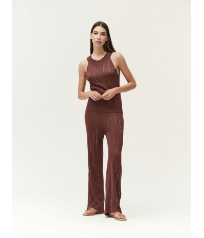 PANTALONE IN MAGLIA CON PAILLETTES - WW30025
