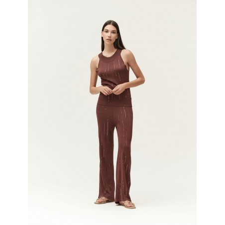 PANTALONE IN MAGLIA CON PAILLETTES - WW30025