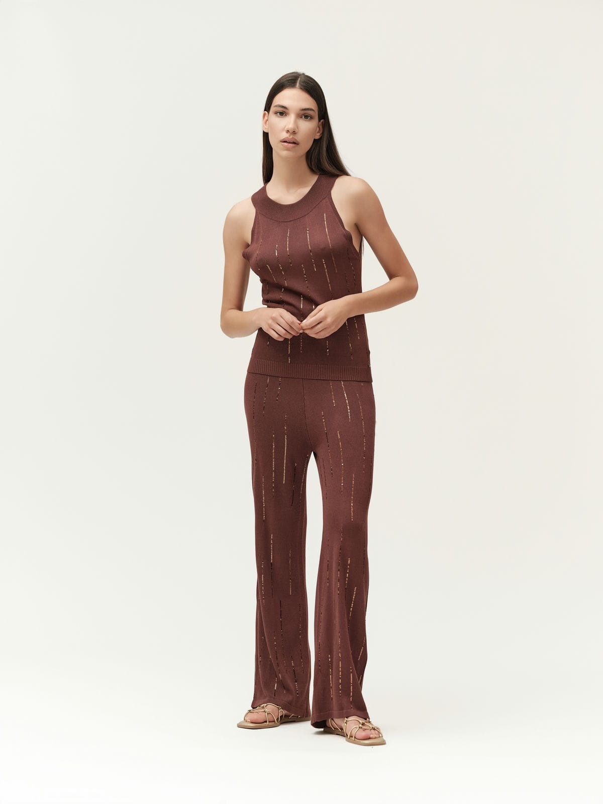 PANTALONE IN MAGLIA CON PAILLETTES - WW30025