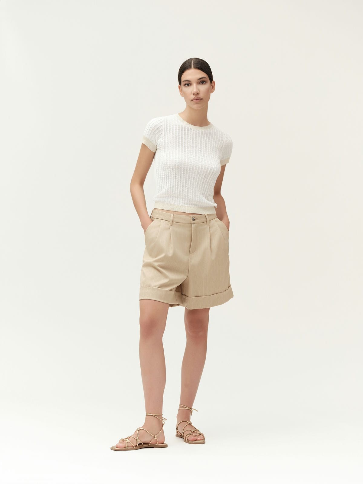 T-SHIRT IN MAGLIA RIB LUREX - WW30038
