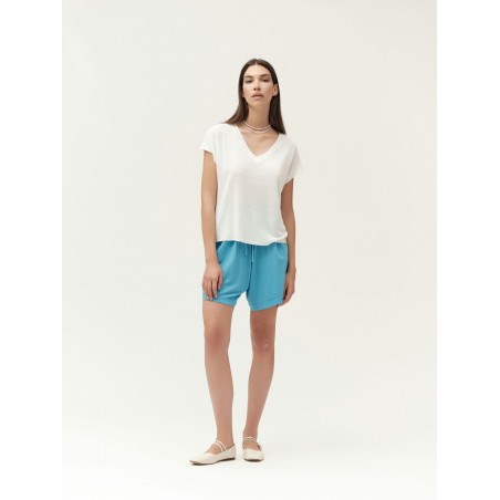GILET IN MAGLIA SCOLLO A V IN MISTOLINO - WW30043